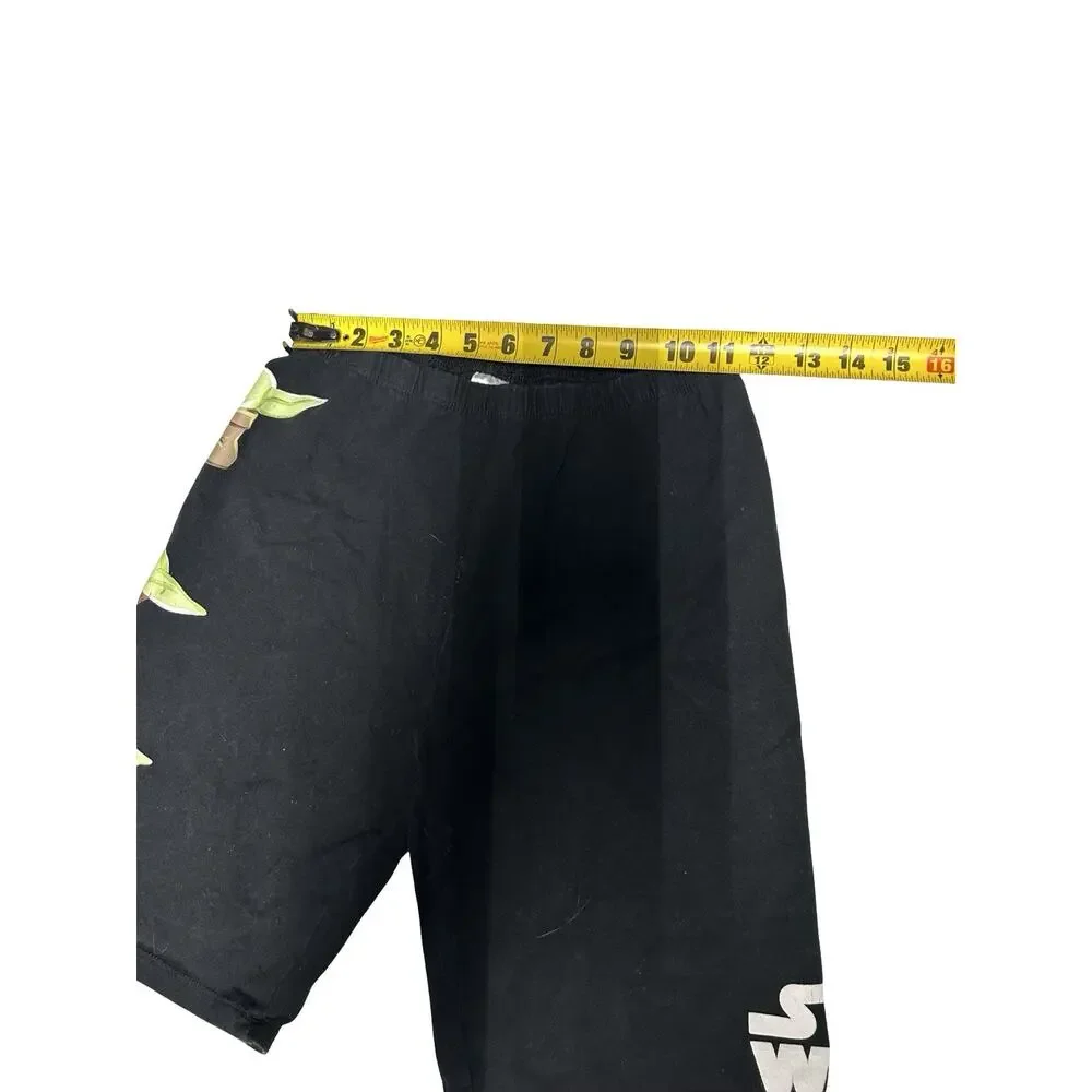 Star Wars Yoda Kids Large Bike Shorts Black Stretch Cotton Graphic Lucasfilm L